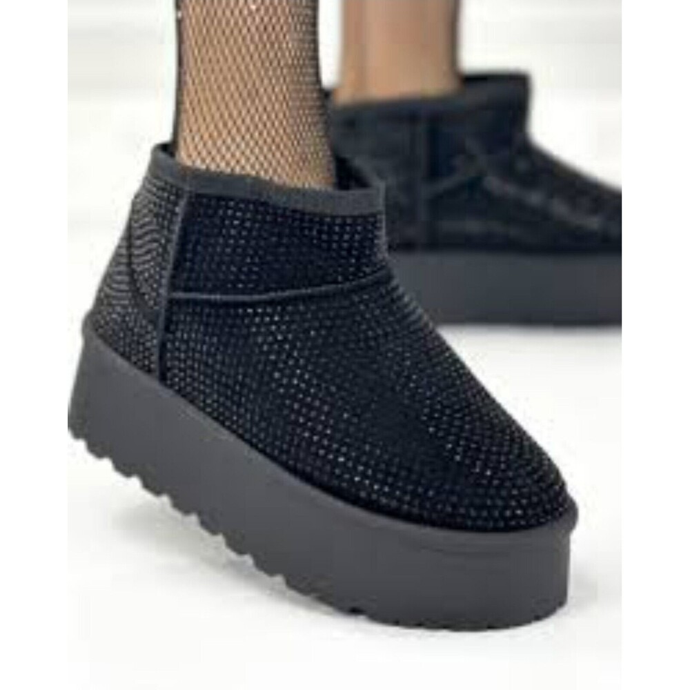🎁Brand New MATA Booties Black Marcasite Rhinestone LAZY BOY Boots Sz 8.5/9 NwoT